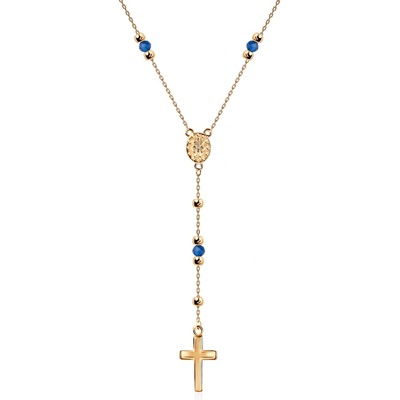 SAVICKI Колие с кръстче Savicki: злато, цирконий