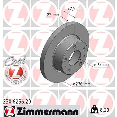 Brzdový kotúč ZIMMERMANN 230.6256.20 (230625620)