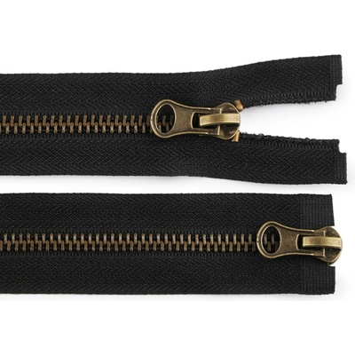 Zip staromosazný No 5 dělitelný 2 jezdce / dvoucestný 70 cm - černá