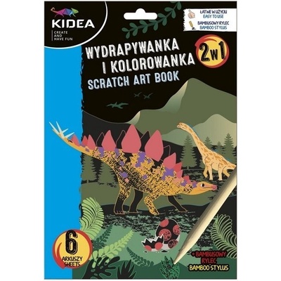 Derform DRF KIDEA škrábací obrázek omalovánky 2v1 Dino