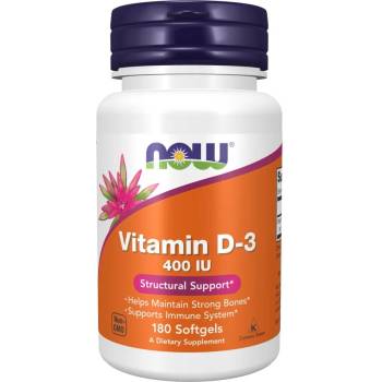 NOW Vitamin D-3, 400 IU, 180 меки капсули, Now