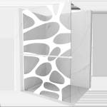 Mexen Kioto+ Душ стена с рафт Walk-in 120 x 200 см, бяла вълна, бяла - 800-120-121-20-97 (800-120-121-20-97)