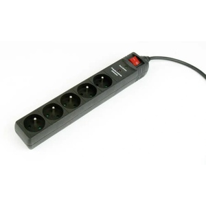 Gembird Gembird Surge protection, 5 френски контакта, 3 м, черен (SPF5-C-10)