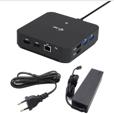i-Tec USB-C DP Dual HDMI Docking Station, Power Delivery 100W + Universal Charger 100W C31TRIVIDPRO100W