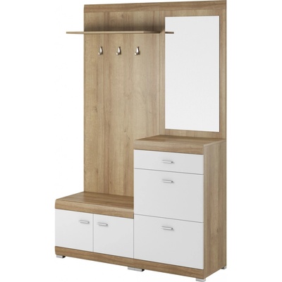 Piaski Předsíňová stěna Stella II 135 cm dub Riviéra bílá – Zboží Dáma