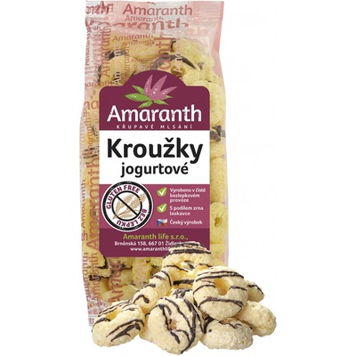 Amaranth life KROUŽKY JOGURTOVÉ S BRUSINKAMI BEZLEPKOVÉ 100 g