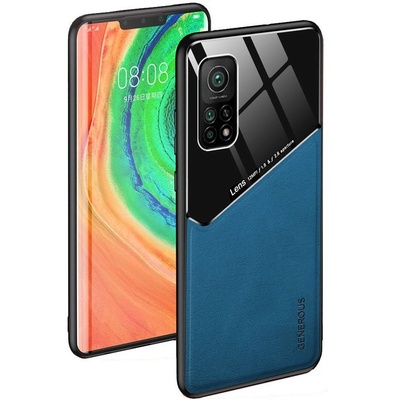Wooze Xiaomi 12 Pro / 12 Pro (Dimensity) / 12S Pro, Силиконов калъф, гръб от кожа и плексиглас, средна устойчивост на удар, съвместим с магнитен държач, Wooze Texture, син (114439) (114439) (114439)