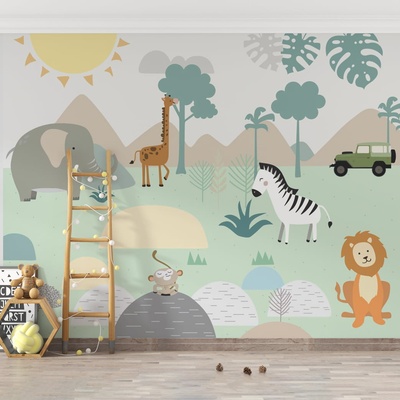 Decono Детски Фототапет Африкански Животни