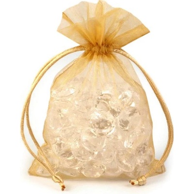 Dárkový pytlík 10x15 cm organza - zlatá (10 ks)
