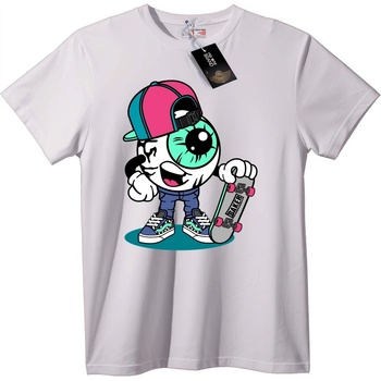 NOONEBRAND Тениска с Карикатура на Скейтър - 7XL, White
