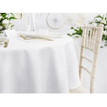 PartyDeco Покривка за маса - бяла, кръгла 230 cм