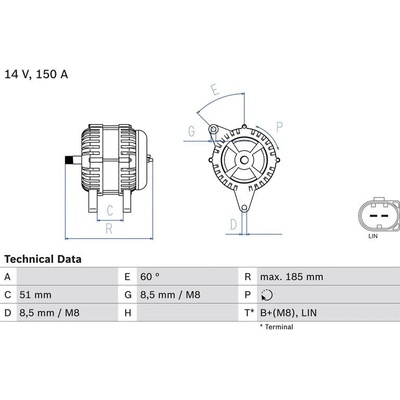 BOSCH 0 986 048 380 generátor (0986048380)