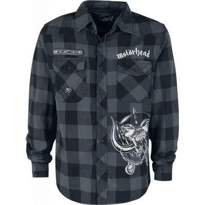 Motörhead Brandit Bastards Checkshirt cerná/šedá