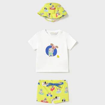 MAYORAL Комплект за плаж с шапка неон с кученца за бебе момче Майорал