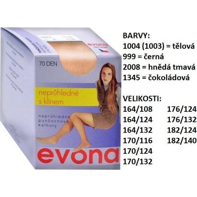 Evona Punčochové kalhoty BOBINA 999 ČERNÁ