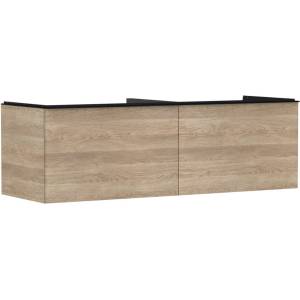 Hansgrohe Xelu Q - Шкафче за умивалник, 50x156x55 см, 2 чекмеджета, естествен дъб/матово черно 54072670 (54072670)