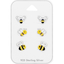 For Silver Sada dětských náušnic Včelky - Stříbro 925