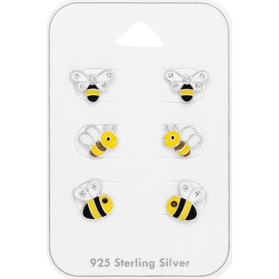 For Silver Sada dětských náušnic Včelky - Stříbro 925