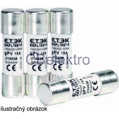 ETEK Valcová poistka pre solárne systémy CH10x38 12A 1000V DC EKFL10D