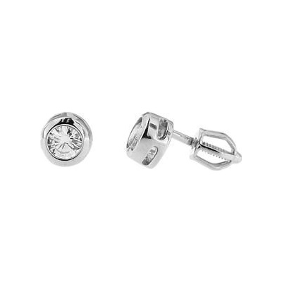Infinitysilver stříbrné šroubkové naušnice s bílým zirkonem 436457