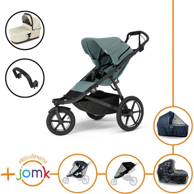 Thule Set 7v1 Urban Glide 3 Mid blue 2024 + madlo + korbička Soft beige + JOMK příslušenství