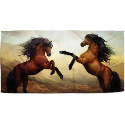 Sablio Ručník s potiskem Vzpínající se koně 70 x 140 cm
