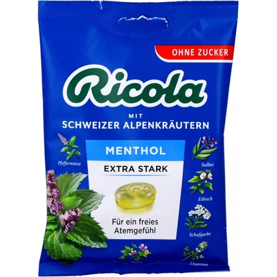 Ricola Mentol Extra Silné Cukríky bez Cukru 75 g
