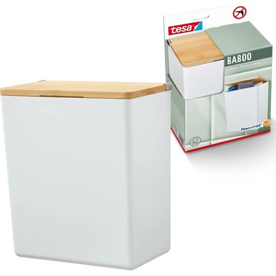 Tesa Úložný box Baboo s vekom L matná biela bambus 210 x 182 x 102 mm