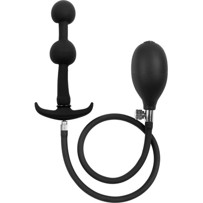 Rimba Latex Play Inflatable Anal Plug with Double Balloon and Pump 9172 Black