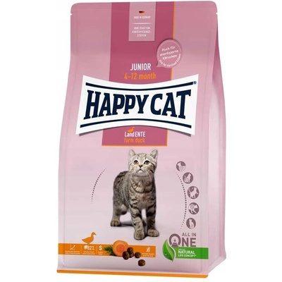 Happy Cat Junior suché krmivo kachna bez obilovin 1,3 kg