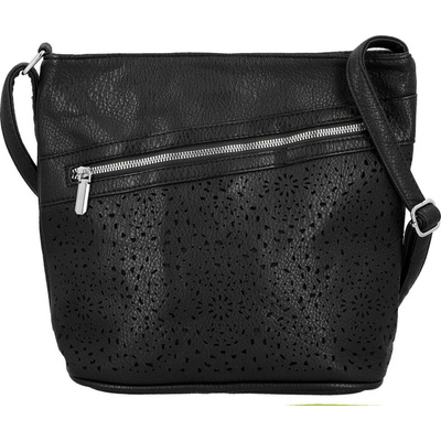 Trendy dámská koženková crossbody kabelka Tira černá