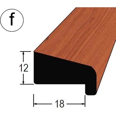 Lišta dveřní s polodrážkou, třešeň fólie, 18x12mm, délka 240cm