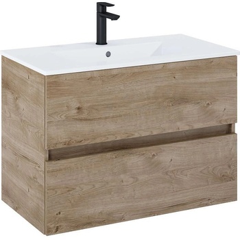Roca Шкаф Unik N-Cube, 800 x 430 x 565 mm, базов модул с 2 чекмеджета и умивалник, rural oak (A852505808)