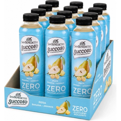 San Benedetto ovocný nápoj Succoso hruška, banán a ananas Zero 12 x 0,4 l