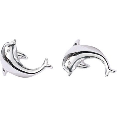 Silenti Jewelry Сребърни обеци "Делфин" - Без камък