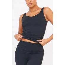 !!! Prettylittlething BLACK hladký crop ramienka