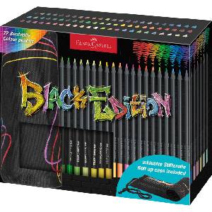 Faber-Castell - Colored pencil set Black Edition 72 pieces in a pencil roll - FC116418 (FC116418)