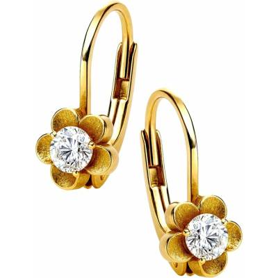 Zlaton Náušnice žluté zlato visací s květinou 1.5cm 1.8g 000252009226