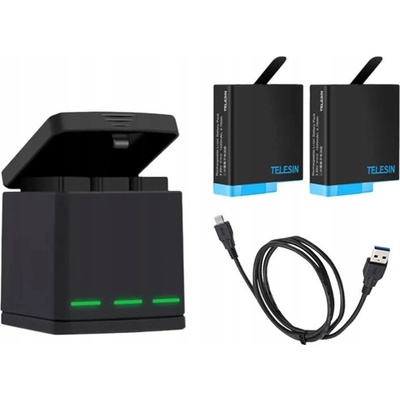 Telesin Box Trojkanálová nabíjačka pre GoPro Hero 8 + 2 batérie GP-BNC-801