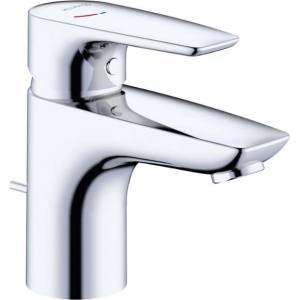 Kludi Pure&Solid - Смесител за умивалник, със сифон, EcoPlus, хром 343880575WR4 (343880575WR4)