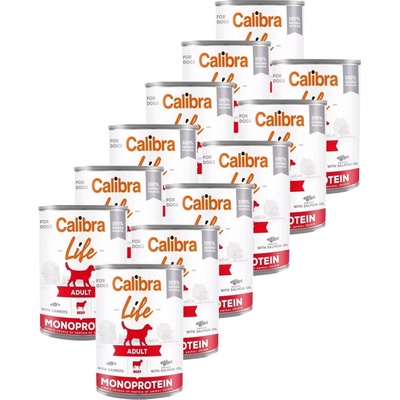 Calibra Dog Life Adult Beef with Carrots 12 x 400 g