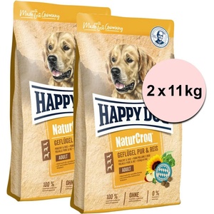 Happy Dog NaturCroq Пиле и Ориз 2 x 11 кг