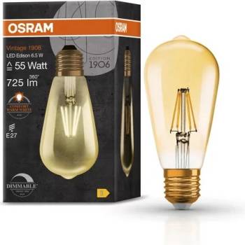 Image 1 of OSRAM Led КРУШКА osram vintage 1906 edison 6.5w e27 dim gold55 2400k (20240152)