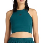 New Balance Дамски топ New Balance Women's Sleek Storage Race Crop Top - Medusa Green - размер XS (916-6686-0111)