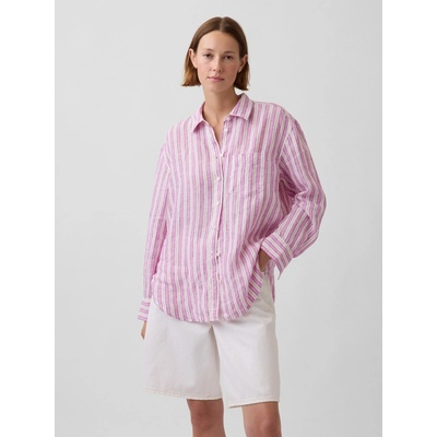 GAP Lněná oversize košile Růžová