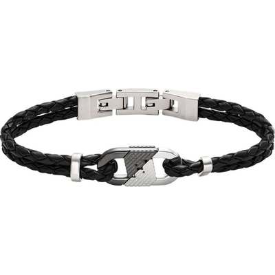 Emporio Armani Fashion kožený náramok pre mužov Eagle Logo EGS3171040