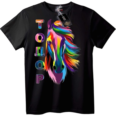 Тениска Тодор с Дъгов Кон - 7XL, Black