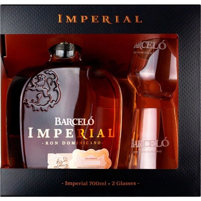 Ron Barcelo Imperial Rum 38% 0,7 l (dárčekové balenie 2 poháre)