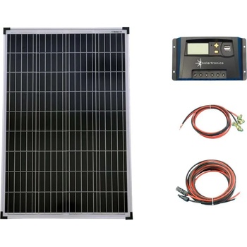 Solartronic КОМПЛЕКТ 1x100W поликристален соларен модул, 20A контролер, кабели и букси (SET-100P-20A-KA)