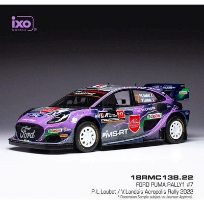 IXO Ford Puma Rally1 Rally Acropolis 2022 7 Loubet Landais 1:18